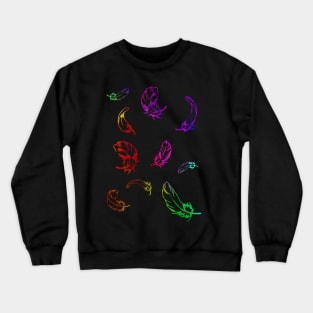 Colorful feathers falling Crewneck Sweatshirt